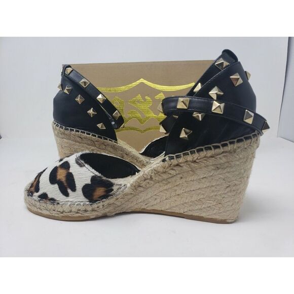 ASH WOMENS AS-WINNIE FUR ANIMAL PRINT LIGHT BEIGE WEDGE SIZE EUR 39M US 8,5 NIB - Picture 10 of 11